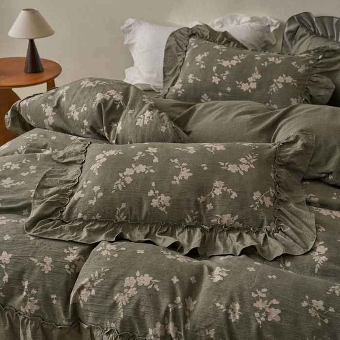 91家纺网 家纺一手货源 找家纺 漫仙阁家纺 2025新款秋冬新款复古风高端原麻四件套 茶颜