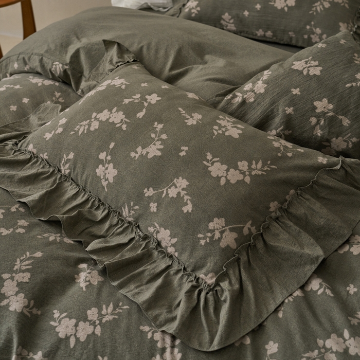 91家纺网 家纺一手货源 找家纺 漫仙阁家纺 2025新款秋冬新款复古风高端原麻四件套 茶颜