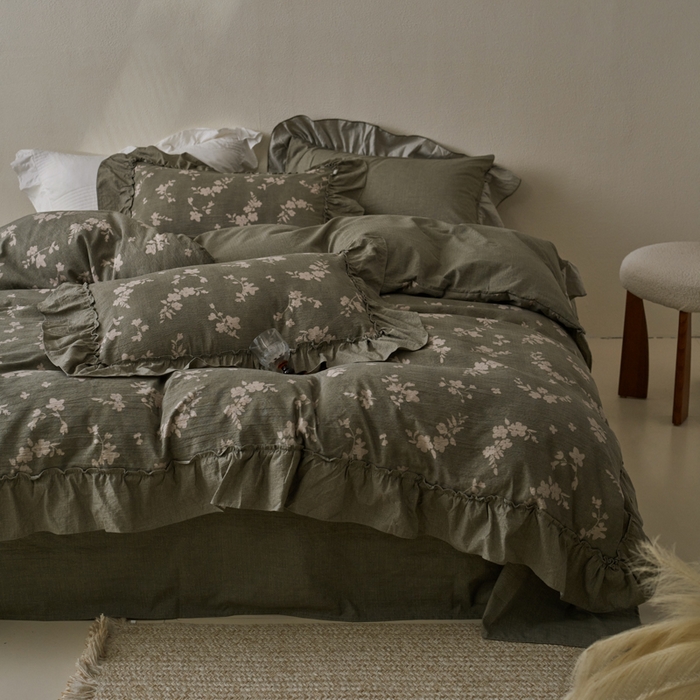 91家纺网 家纺一手货源 找家纺 漫仙阁家纺 2025新款秋冬新款复古风高端原麻四件套 茶颜