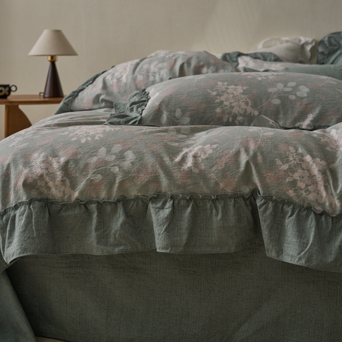 91家纺网 家纺一手货源 找家纺 漫仙阁家纺 2025新款秋冬新款复古风高端原麻四件套 春日来信