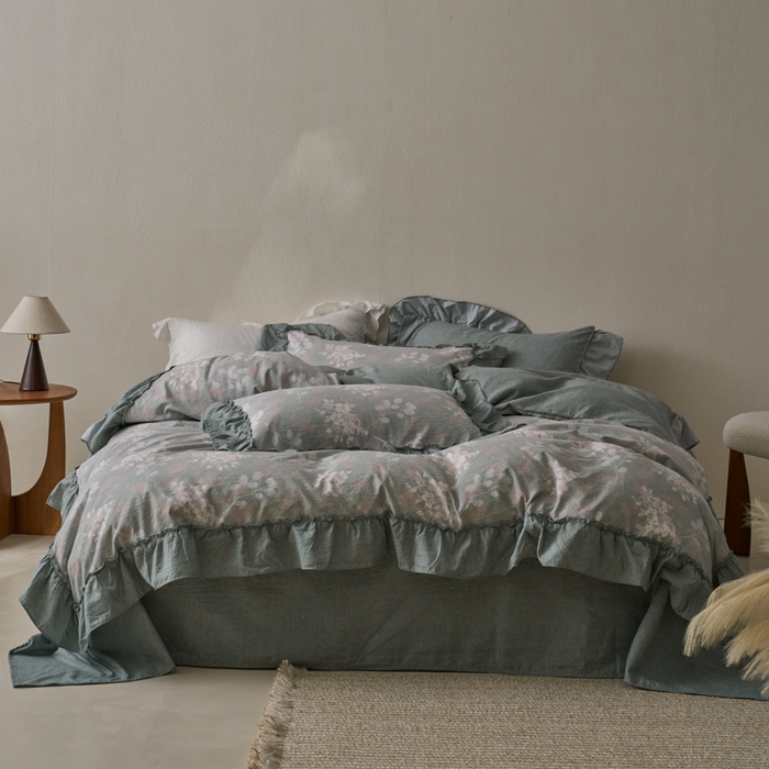 91家纺网 家纺一手货源 找家纺 漫仙阁家纺 2025新款秋冬新款复古风高端原麻四件套 春日来信