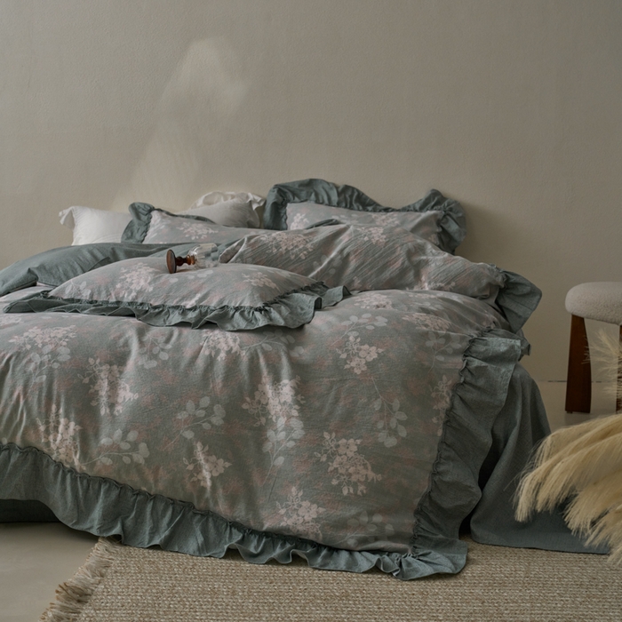 91家纺网 家纺一手货源 找家纺 漫仙阁家纺 2025新款秋冬新款复古风高端原麻四件套 春日来信