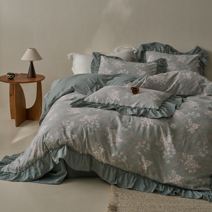 91家纺网 家纺一手货源 找家纺 漫仙阁家纺 2025新款秋冬新款复古风高端原麻四件套 春日来信