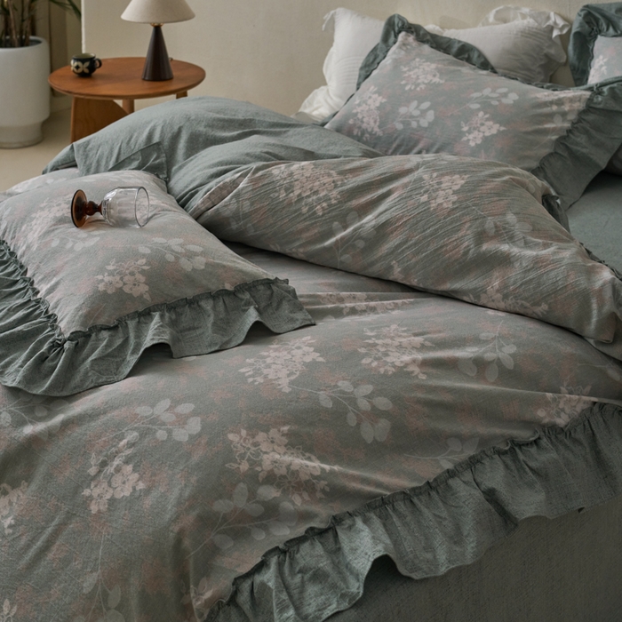 91家纺网 家纺一手货源 找家纺 漫仙阁家纺 2025新款秋冬新款复古风高端原麻四件套 春日来信