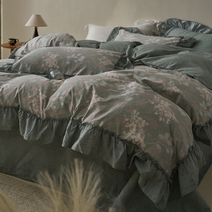 91家纺网 家纺一手货源 找家纺 漫仙阁家纺 2025新款秋冬新款复古风高端原麻四件套 春日来信