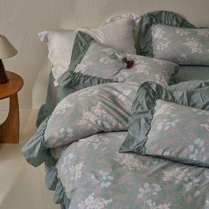 91家纺网 家纺一手货源 找家纺 漫仙阁家纺 2025新款秋冬新款复古风高端原麻四件套 春日来信