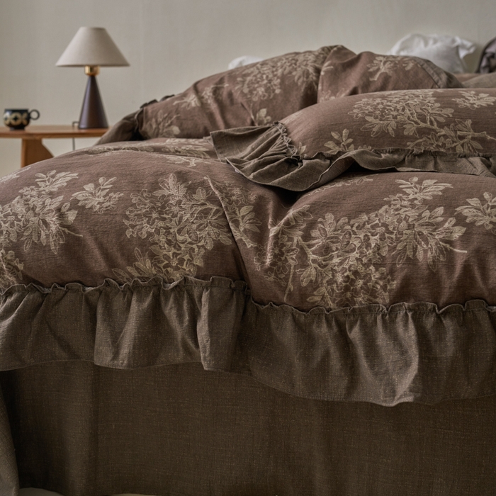 91家纺网 家纺一手货源 找家纺 漫仙阁家纺 2025新款秋冬新款复古风高端原麻四件套 锦瑟