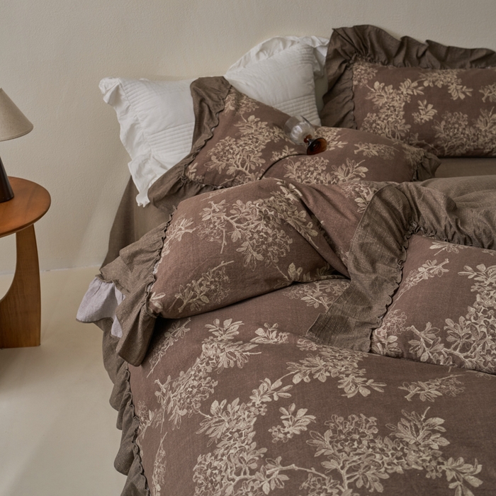 91家纺网 家纺一手货源 找家纺 漫仙阁家纺 2025新款秋冬新款复古风高端原麻四件套 锦瑟