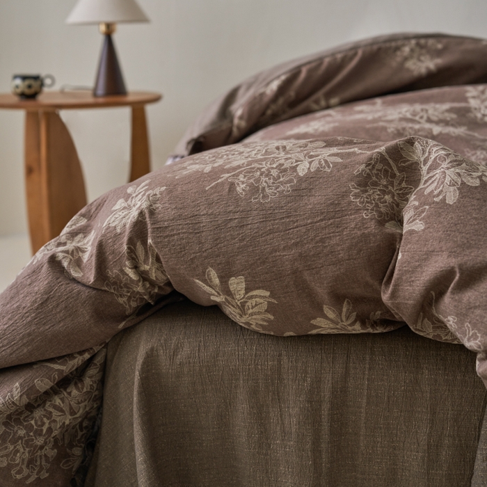 91家纺网 家纺一手货源 找家纺 漫仙阁家纺 2025新款秋冬新款复古风高端原麻四件套 锦瑟