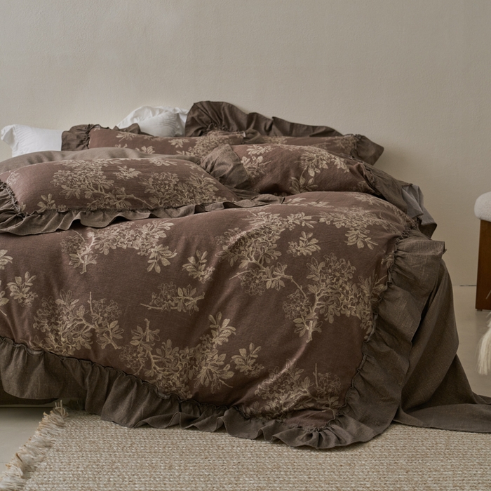 91家纺网 家纺一手货源 找家纺 漫仙阁家纺 2025新款秋冬新款复古风高端原麻四件套 锦瑟