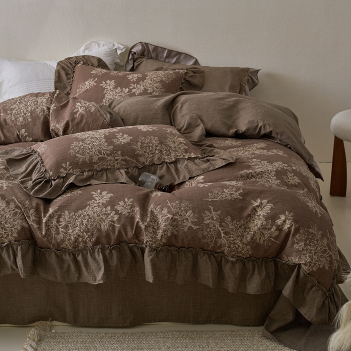 91家纺网 家纺一手货源 找家纺 漫仙阁家纺 2025新款秋冬新款复古风高端原麻四件套 锦瑟