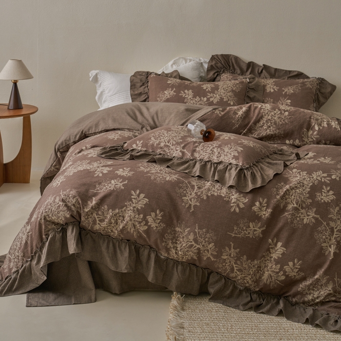 91家纺网 家纺一手货源 找家纺 漫仙阁家纺 2025新款秋冬新款复古风高端原麻四件套 锦瑟