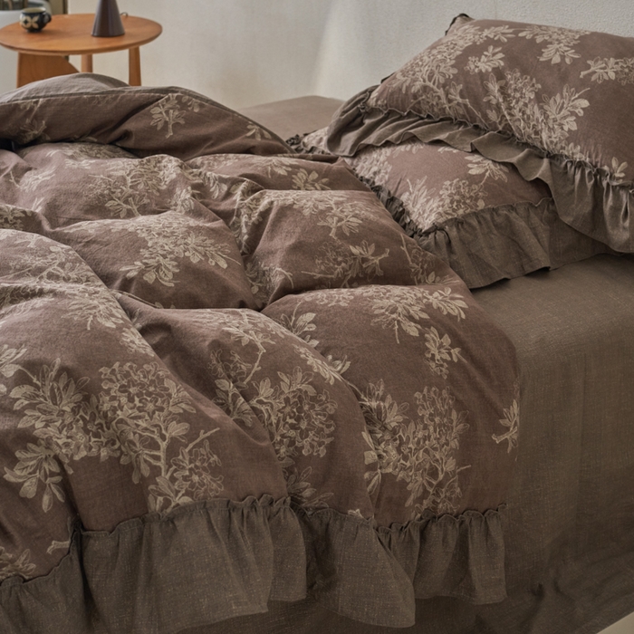 91家纺网 家纺一手货源 找家纺 漫仙阁家纺 2025新款秋冬新款复古风高端原麻四件套 锦瑟