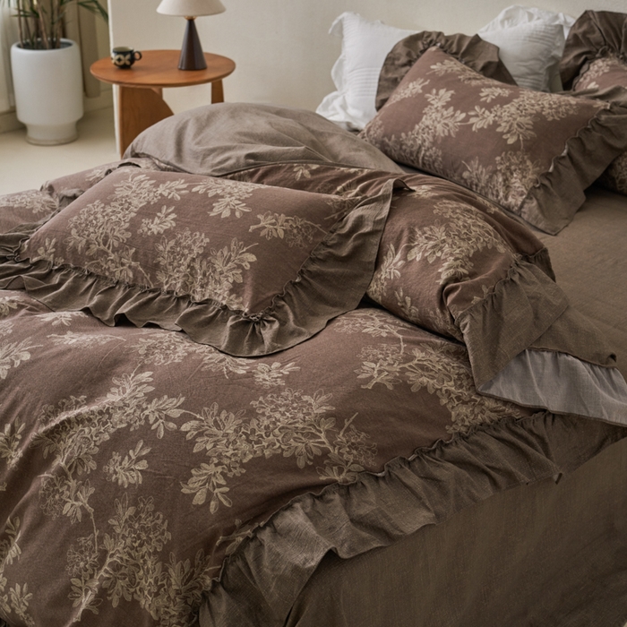 91家纺网 家纺一手货源 找家纺 漫仙阁家纺 2025新款秋冬新款复古风高端原麻四件套 锦瑟