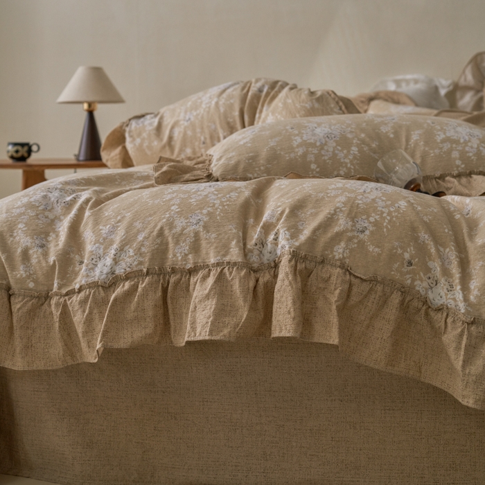 91家纺网 家纺一手货源 找家纺 漫仙阁家纺 2025新款秋冬新款复古风高端原麻四件套 南城旧梦