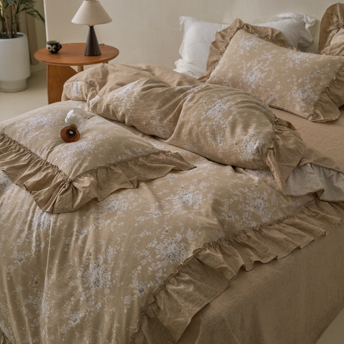 91家纺网 家纺一手货源 找家纺 漫仙阁家纺 2025新款秋冬新款复古风高端原麻四件套 南城旧梦