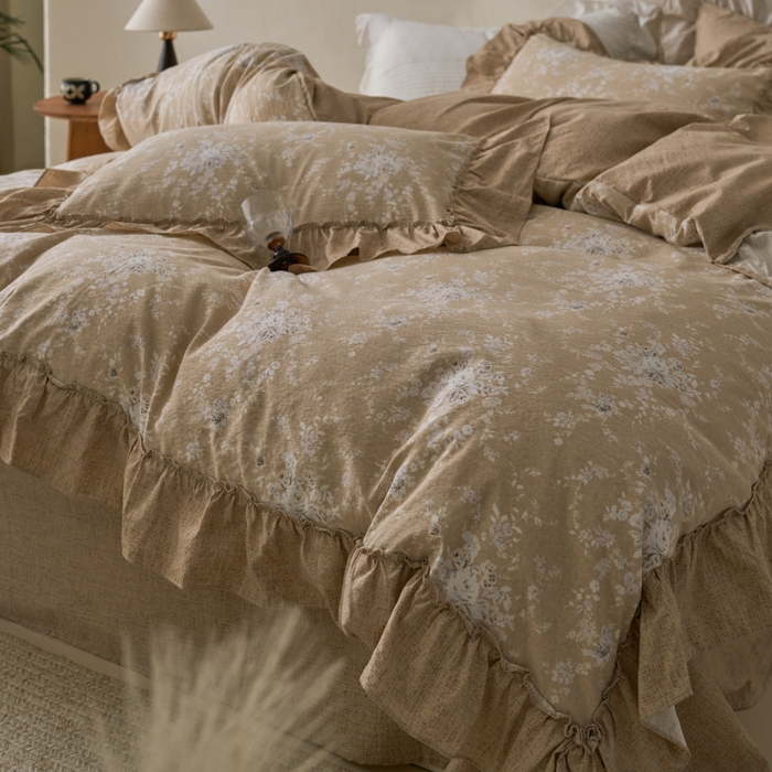 91家纺网 家纺一手货源 找家纺 漫仙阁家纺 2025新款秋冬新款复古风高端原麻四件套 南城旧梦