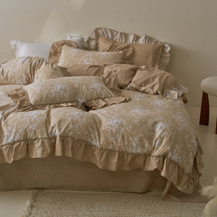 91家纺网 家纺一手货源 找家纺 漫仙阁家纺 2025新款秋冬新款复古风高端原麻四件套 南城旧梦