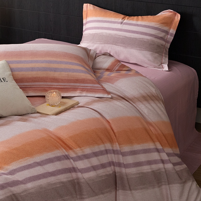 91家纺网 家纺一手货源 找家纺 梧桐树 2025新款100%全棉纯棉磨毛四件套-现代轻奢系列 533芬利-棕