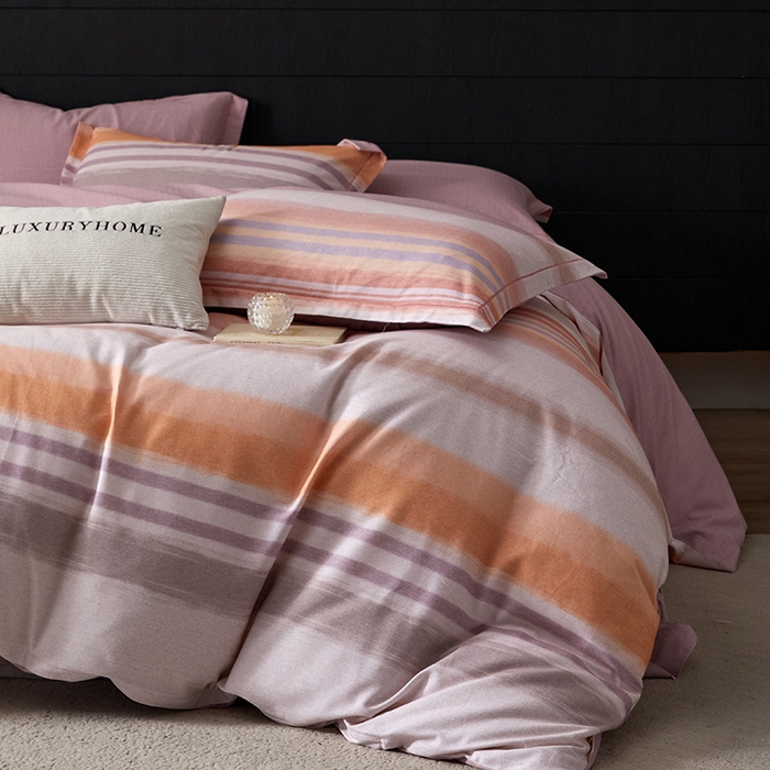 91家纺网 家纺一手货源 找家纺 梧桐树 2025新款100%全棉纯棉磨毛四件套-现代轻奢系列 533芬利-棕