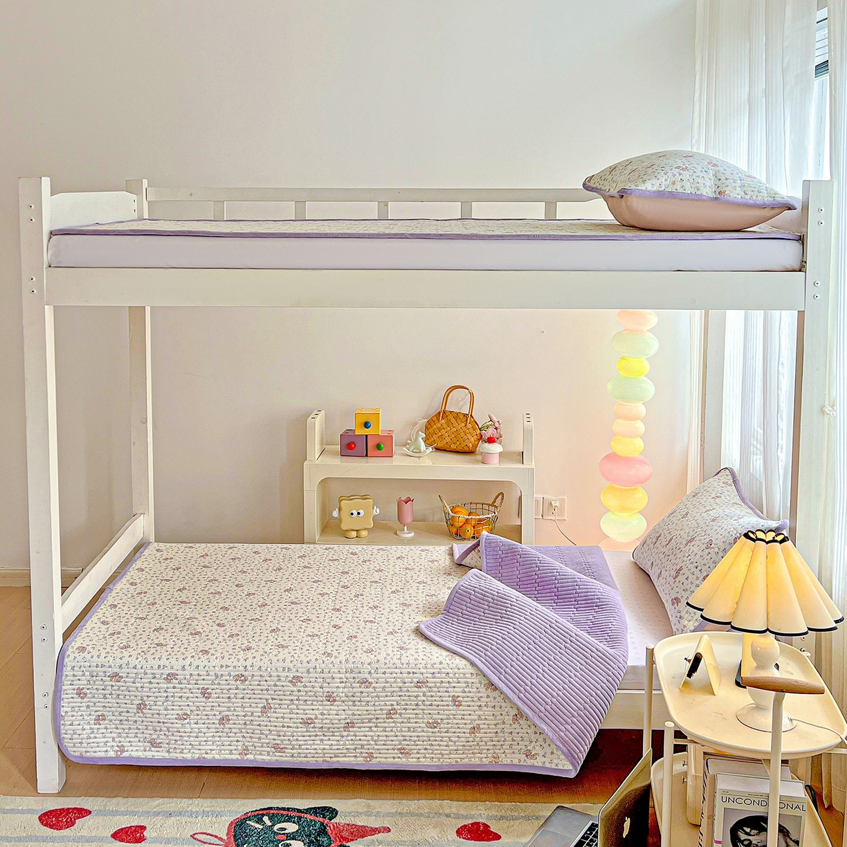 91家纺网 家纺一手货源 找家纺 恒尚居 2025新款学生床盖纯棉牛奶绒 正反两用夹棉床单床垫-秋冬款 四季通用-系列二 清茶小熊【A纯棉-B宝宝绒】