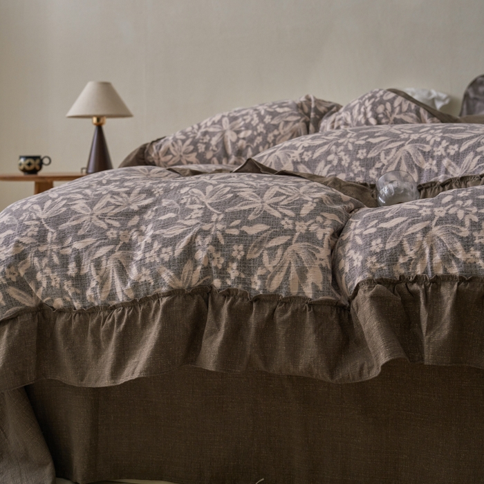 91家纺网 家纺一手货源 找家纺 漫仙阁家纺 2025新款秋冬新款复古风高端原麻四件套 秋意浓