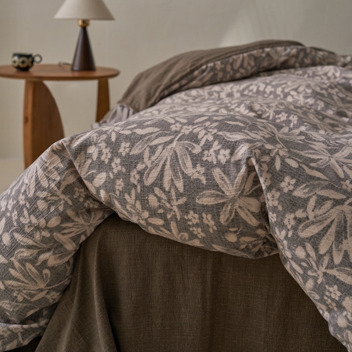 91家纺网 家纺一手货源 找家纺 漫仙阁家纺 2025新款秋冬新款复古风高端原麻四件套 秋意浓