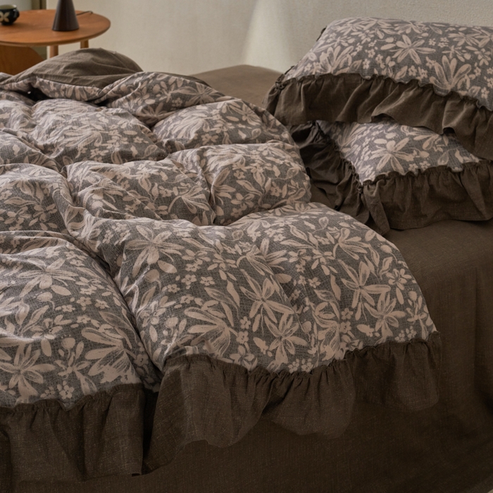 91家纺网 家纺一手货源 找家纺 漫仙阁家纺 2025新款秋冬新款复古风高端原麻四件套 秋意浓