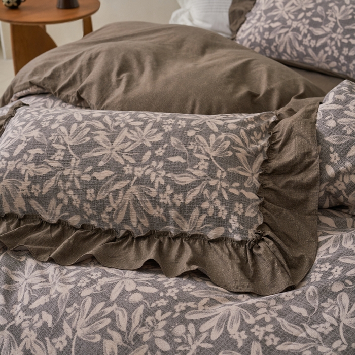 91家纺网 家纺一手货源 找家纺 漫仙阁家纺 2025新款秋冬新款复古风高端原麻四件套 秋意浓