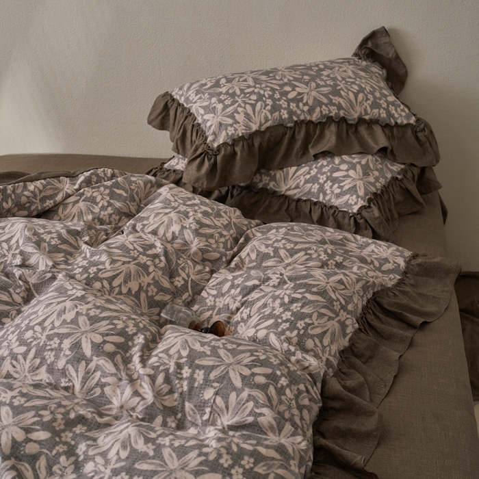 91家纺网 家纺一手货源 找家纺 漫仙阁家纺 2025新款秋冬新款复古风高端原麻四件套 秋意浓