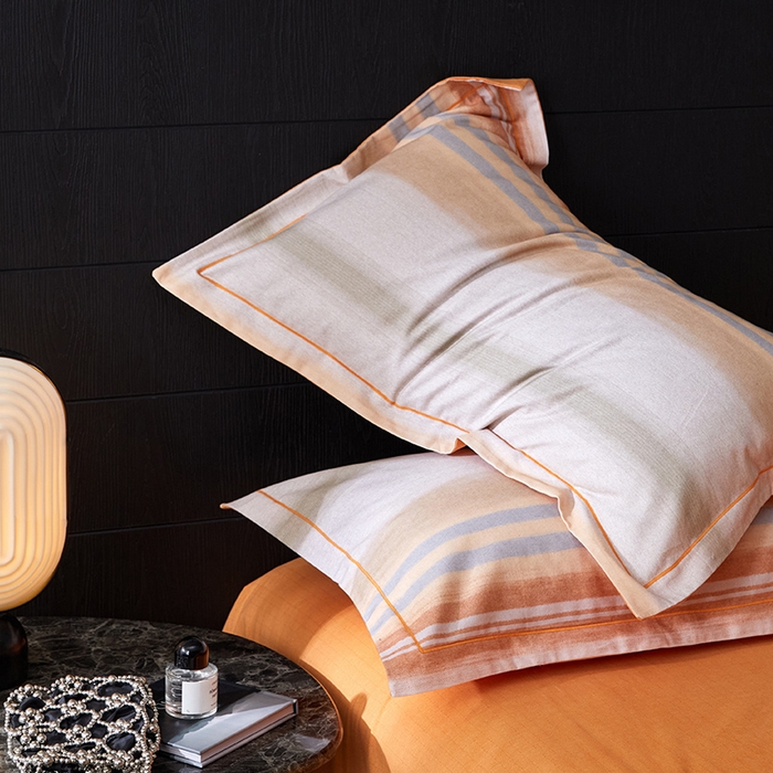 91家纺网 家纺一手货源 找家纺 梧桐树 2025新款100%全棉纯棉磨毛四件套-现代轻奢系列 534芬利-桔