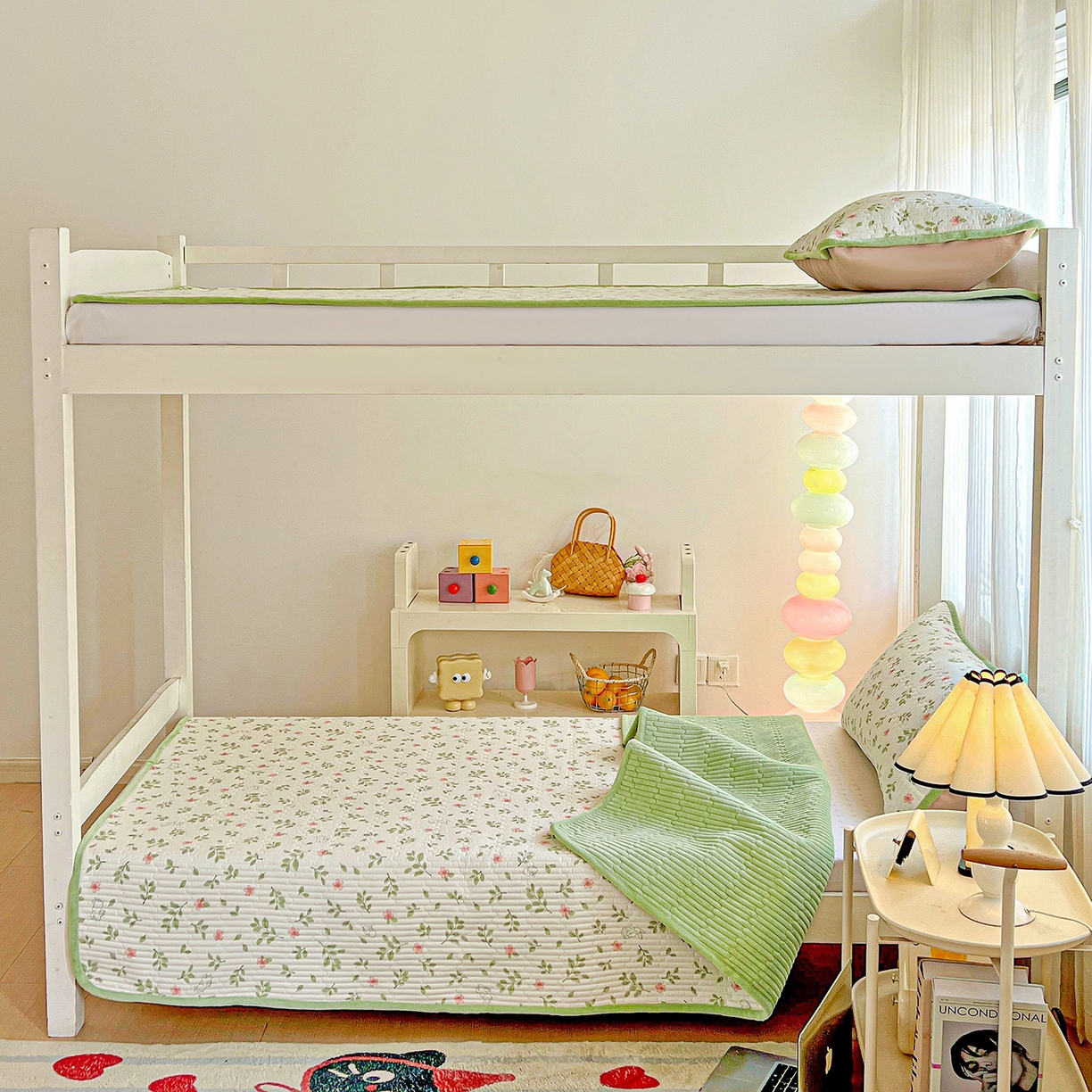 91家纺网 家纺一手货源 找家纺 恒尚居 2025新款学生床盖纯棉牛奶绒 正反两用夹棉床单床垫-秋冬款 四季通用-系列二 清新雅韵【A纯棉-B宝宝绒】