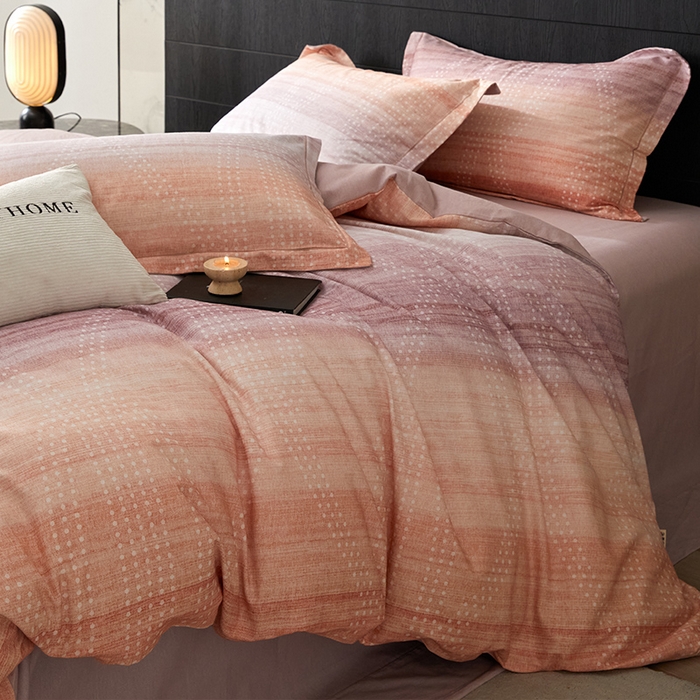 91家纺网 家纺一手货源 找家纺 梧桐树 2025新款100%全棉纯棉磨毛四件套-现代轻奢系列 535流光益彩-桔