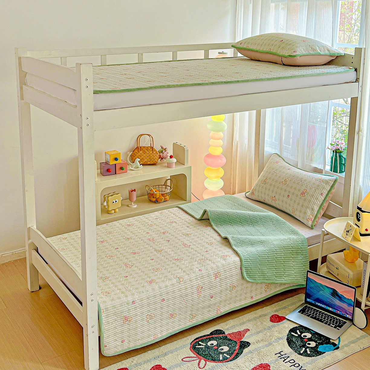 91家纺网 家纺一手货源 找家纺 恒尚居 2025新款学生床盖纯棉牛奶绒 正反两用夹棉床单床垫-秋冬款 四季通用-系列二 甜心旺旺【A纯棉-B宝宝绒】