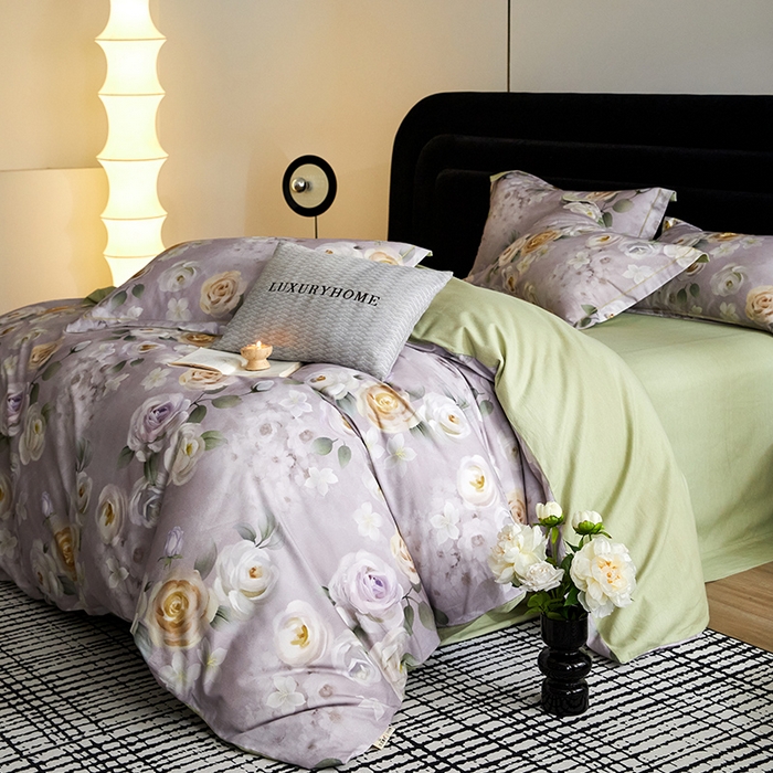 梧桐树 2025新款100%全棉纯棉磨毛四件套-现代轻奢系列 536意境灰