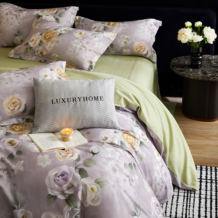 91家纺网 家纺一手货源 找家纺 梧桐树 2025新款100%全棉纯棉磨毛四件套-现代轻奢系列 536意境灰