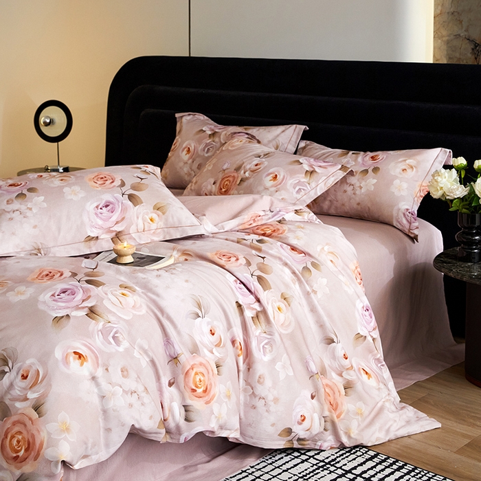 91家纺网 家纺一手货源 找家纺 梧桐树 2025新款100%全棉纯棉磨毛四件套-现代轻奢系列 537意境咖