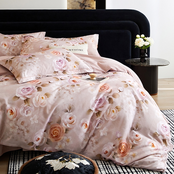 91家纺网 家纺一手货源 找家纺 梧桐树 2025新款100%全棉纯棉磨毛四件套-现代轻奢系列 537意境咖