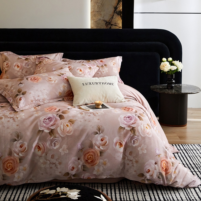 91家纺网 家纺一手货源 找家纺 梧桐树 2025新款100%全棉纯棉磨毛四件套-现代轻奢系列 537意境咖