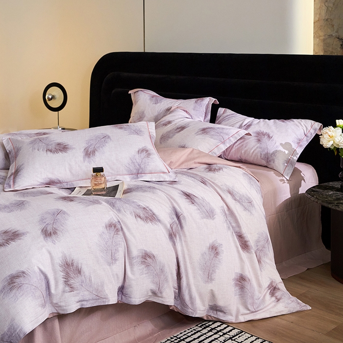 91家纺网 家纺一手货源 找家纺 梧桐树 2025新款100%全棉纯棉磨毛四件套-现代轻奢系列 539香颂-咖