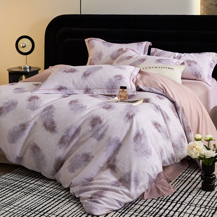 91家纺网 家纺一手货源 找家纺 梧桐树 2025新款100%全棉纯棉磨毛四件套-现代轻奢系列 539香颂-咖