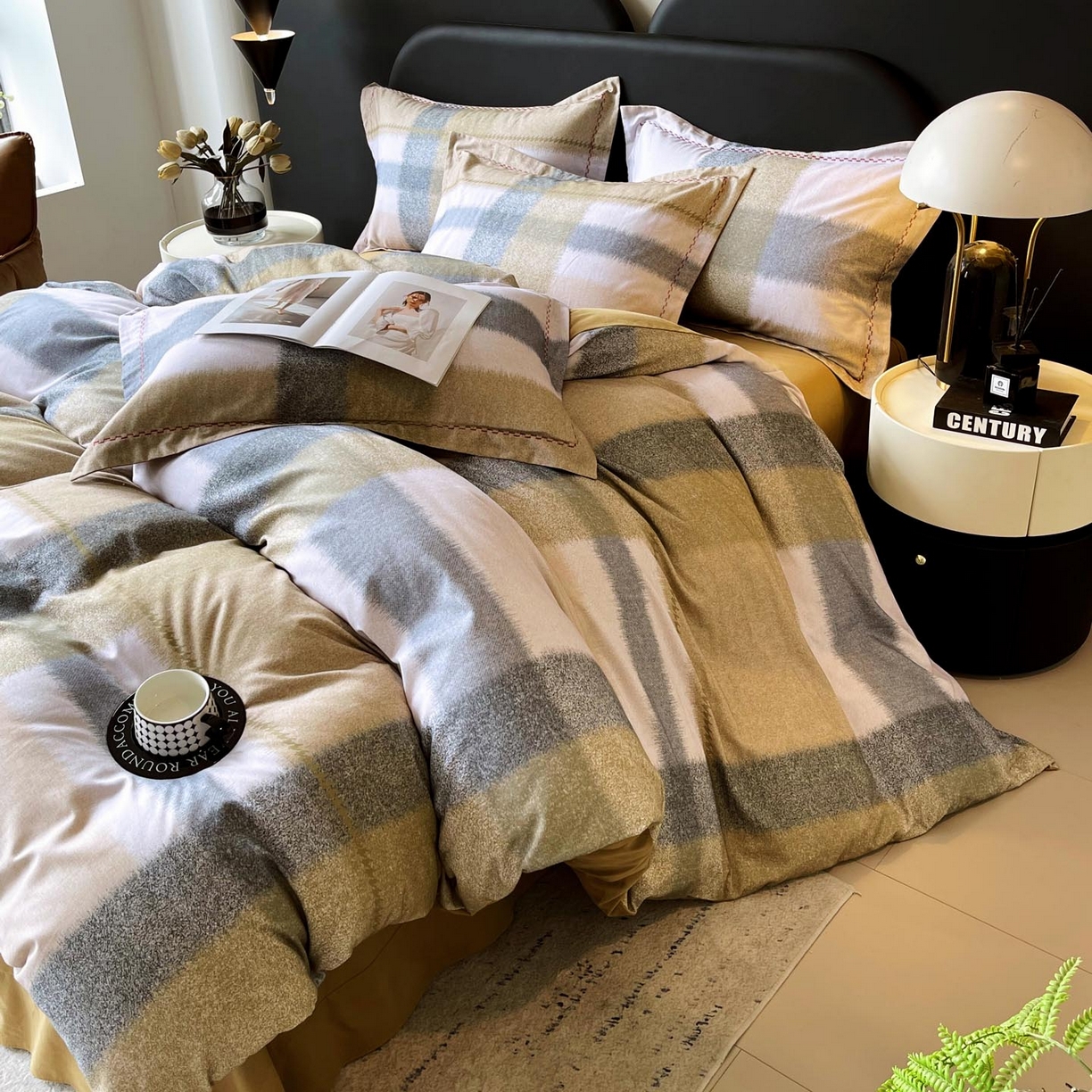 91家纺网 家纺一手货源 找家纺 麦田家纺 2025新款疆大白全棉纯棉加厚生态磨毛四件套 布鲁尼-绿