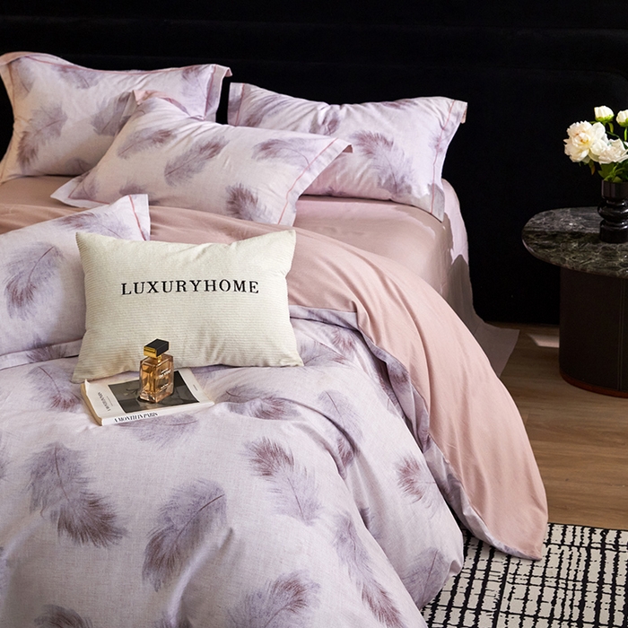 91家纺网 家纺一手货源 找家纺 梧桐树 2025新款100%全棉纯棉磨毛四件套-现代轻奢系列 539香颂-咖