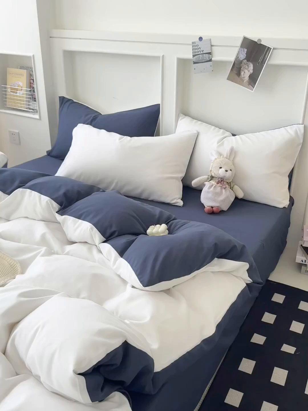 91家纺网 家纺一手货源 找家纺 （总）纽维斯 2025新款水洗棉云朵棉纯色双拼磨毛四件套