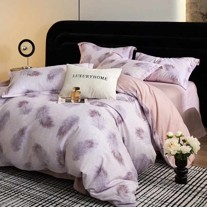 91家纺网 家纺一手货源 找家纺 梧桐树 2025新款100%全棉纯棉磨毛四件套-现代轻奢系列 539香颂-咖