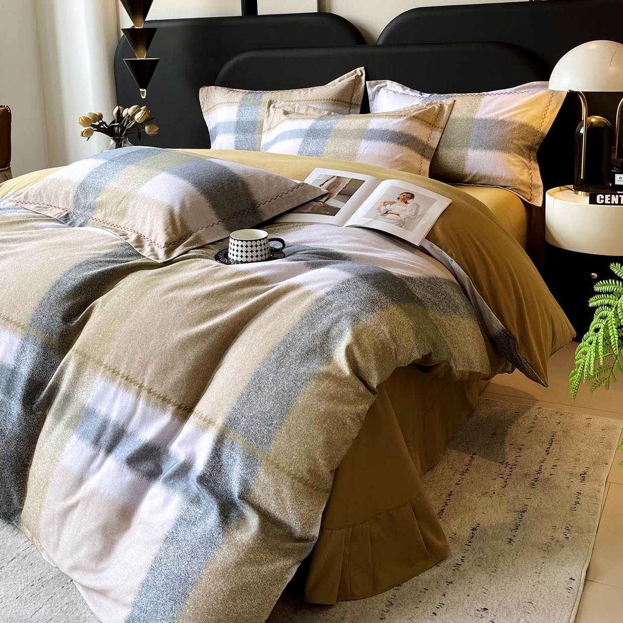 91家纺网 家纺一手货源 找家纺 麦田家纺 2025新款疆大白全棉纯棉加厚生态磨毛四件套 布鲁尼-绿