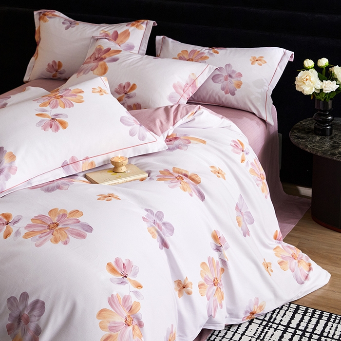 91家纺网 家纺一手货源 找家纺 梧桐树 2025新款100%全棉纯棉磨毛四件套-现代轻奢系列 540满园春色