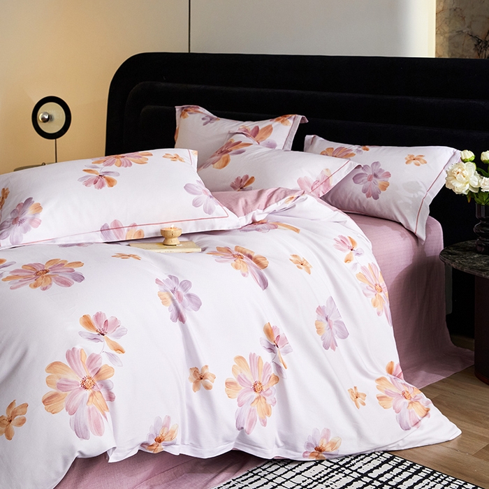 91家纺网 家纺一手货源 找家纺 梧桐树 2025新款100%全棉纯棉磨毛四件套-现代轻奢系列 540满园春色