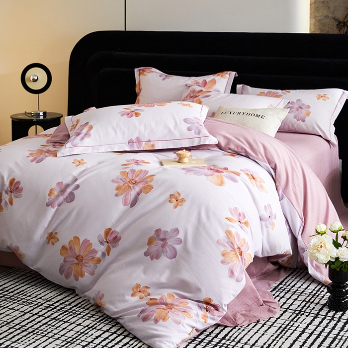 91家纺网 家纺一手货源 找家纺 梧桐树 2025新款100%全棉纯棉磨毛四件套-现代轻奢系列 540满园春色