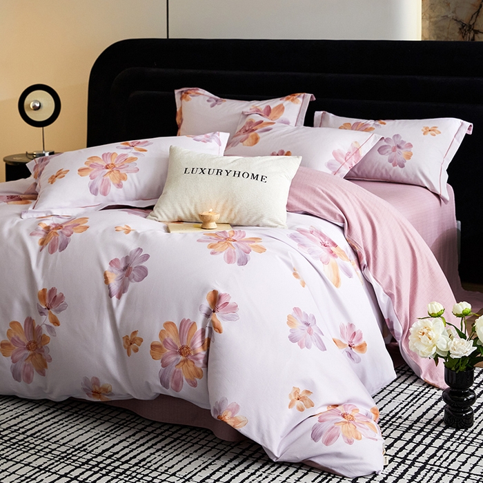 91家纺网 家纺一手货源 找家纺 梧桐树 2025新款100%全棉纯棉磨毛四件套-现代轻奢系列 540满园春色